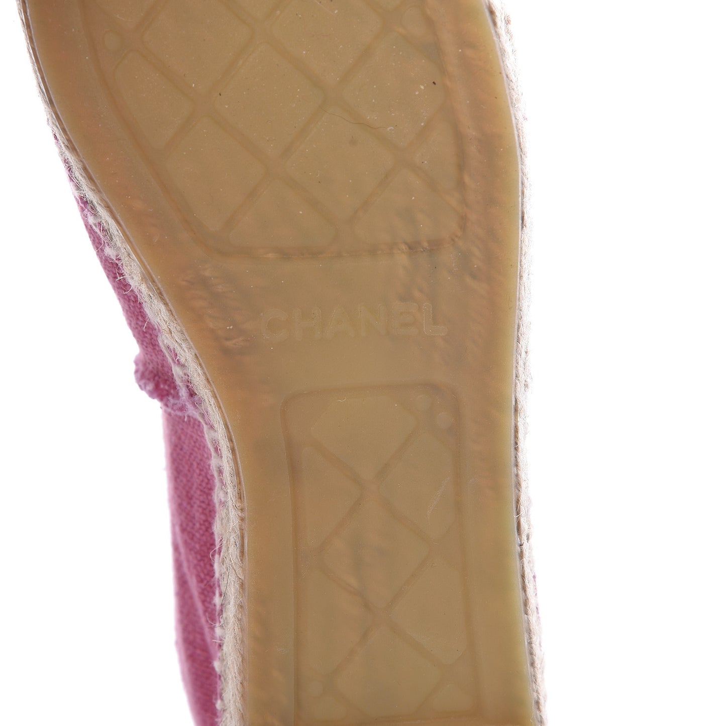 CHANEL Linen CC Espadrilles 40 Pink Black