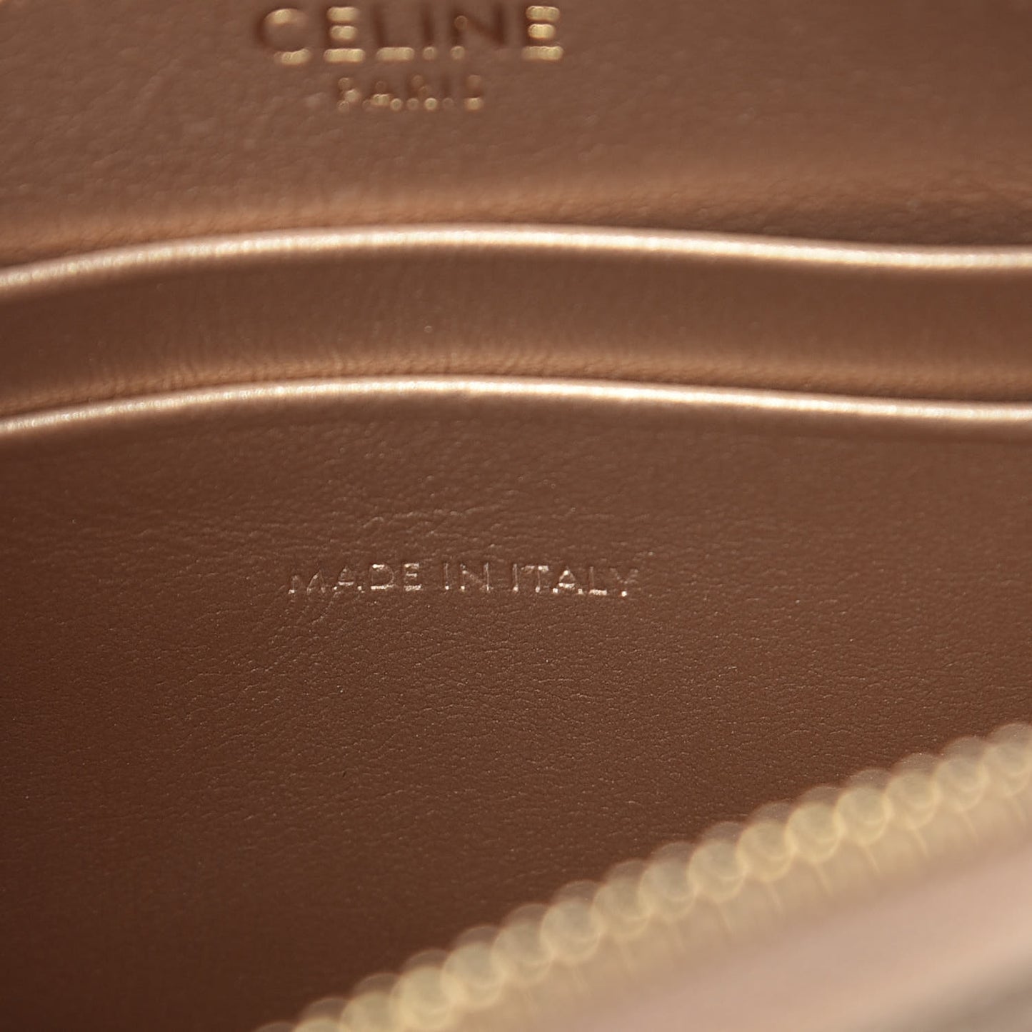 Laminated Calfskin Quilted Small C Charm Bag Gold