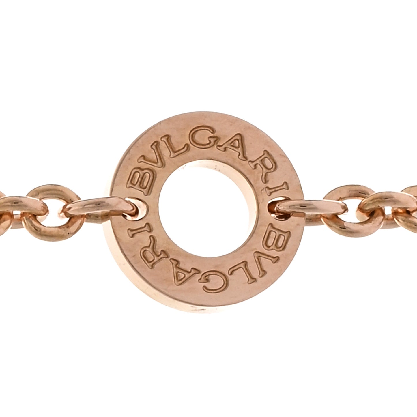 18K Rose Gold White Ceramic Diamond B.Zero1 Pendant Necklace