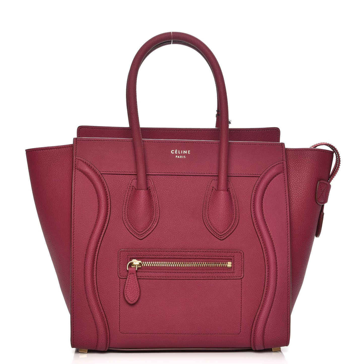 Baby Drummed Calfskin Micro Luggage Plum