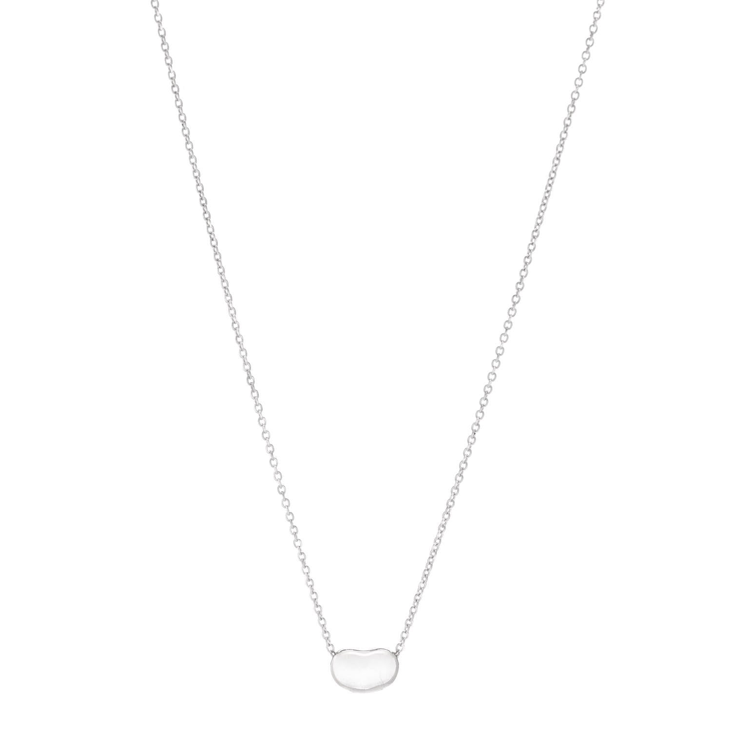 Tiffany Sterling Silver 9mm Elsa Peretti Bean Pendant Necklace 1 of 5