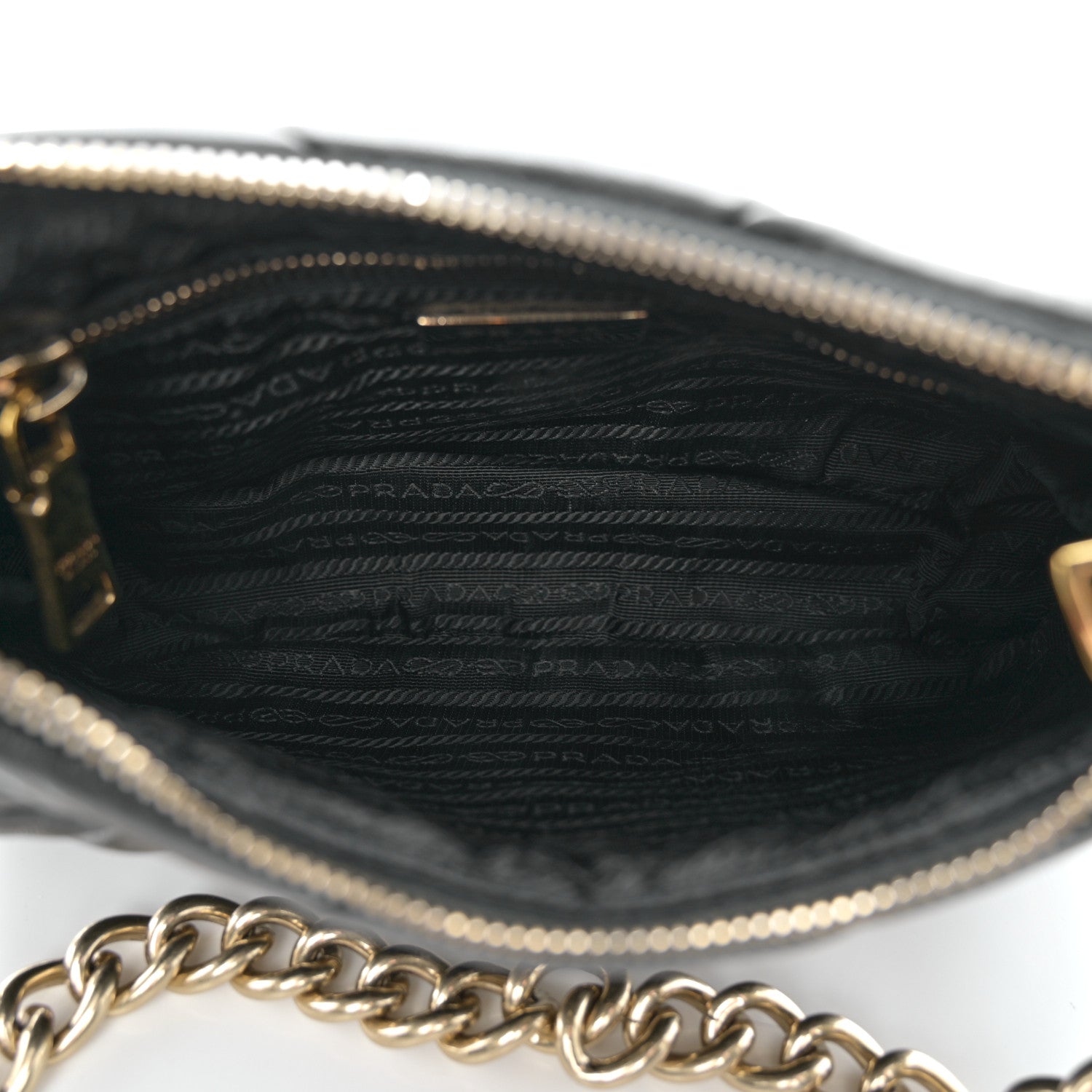 Prada Nappa Re-Nylon Triangle Quilted Patchwork System Shoulder Bag Black 5 of 12