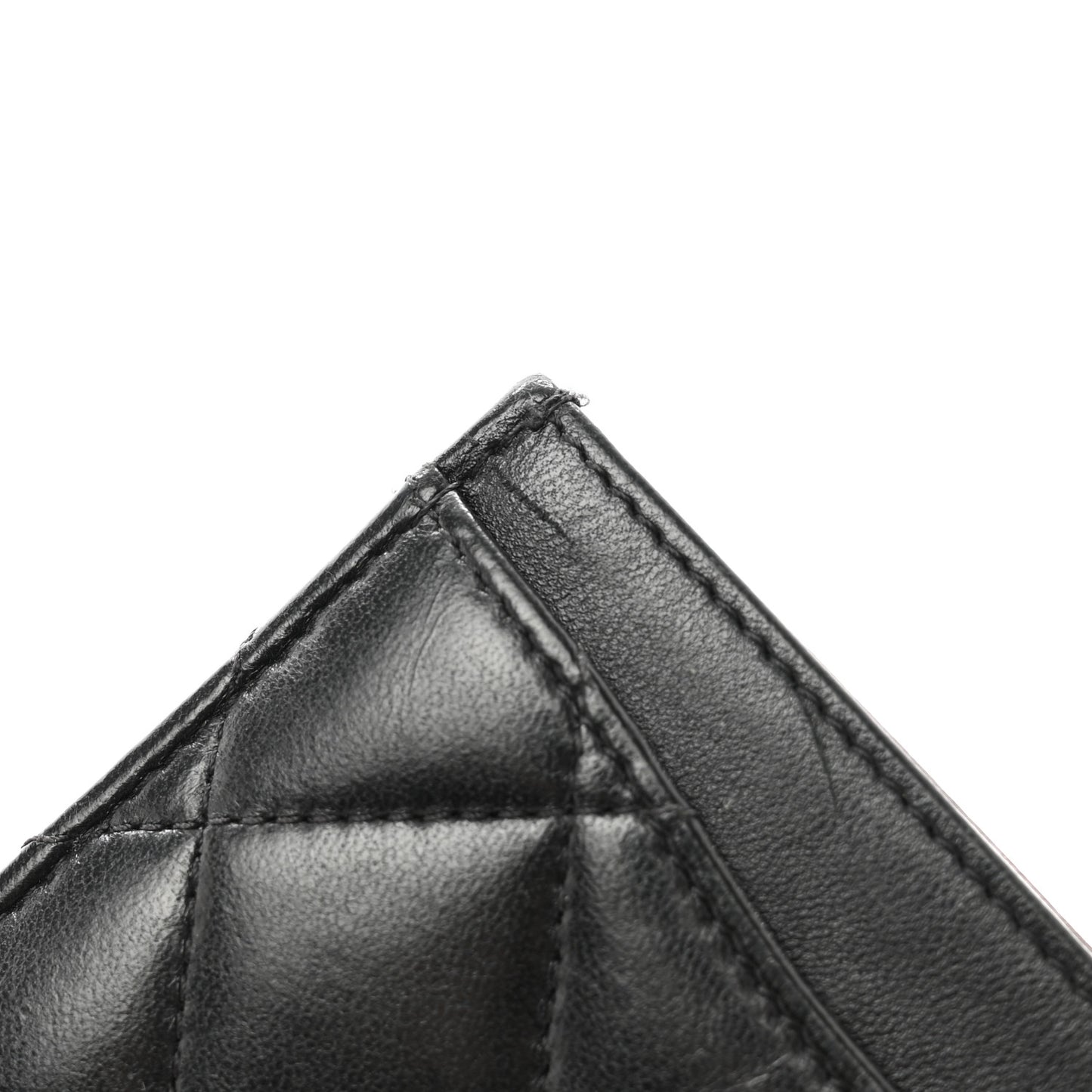 Lambskin Quilted Card Holder Black