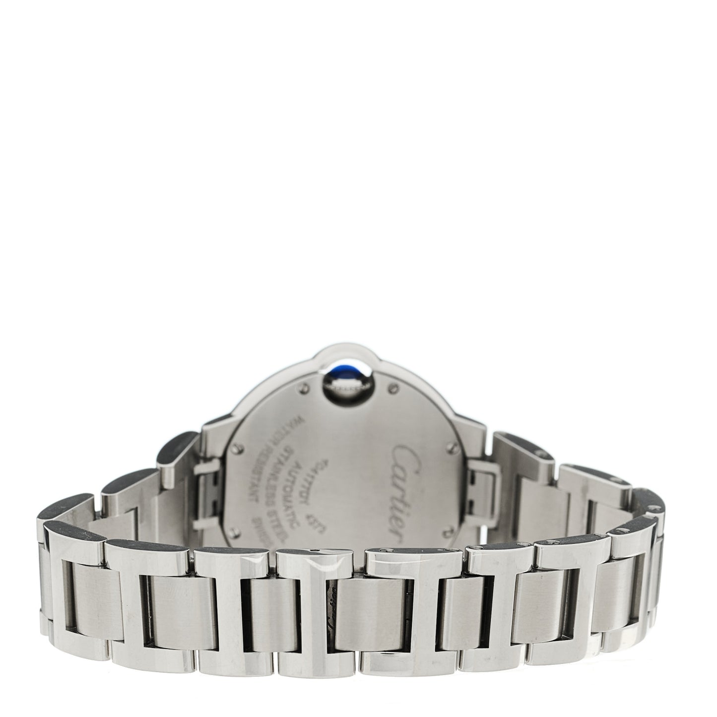 Stainless Steel Diamond Bezel 33mm Ballon Bleu De Cartier Automatic Watch Pink