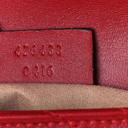 Gucci Calfskin Matelasse Super Mini GG Marmont Shoulder Bag Hibiscus Red 7 of 9