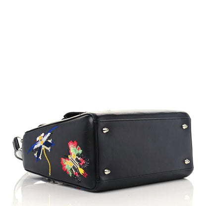 Christian Dior Smooth Calfskin Embroidered Beaded Birds Medium Lady Dior Black 4 of 11