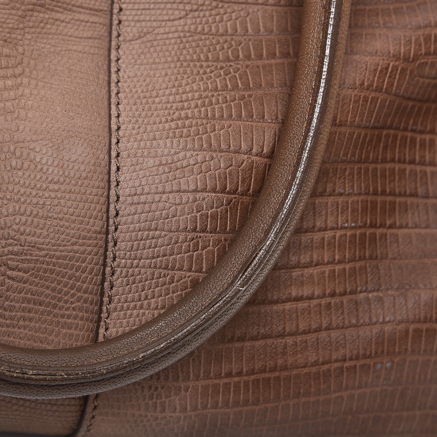 Lizard Calfskin Embossed Medium Cabas ChYc Brown