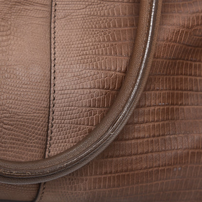 Saint Laurent Lizard Calfskin Embossed Medium Cabas ChYc Brown 18 of 19