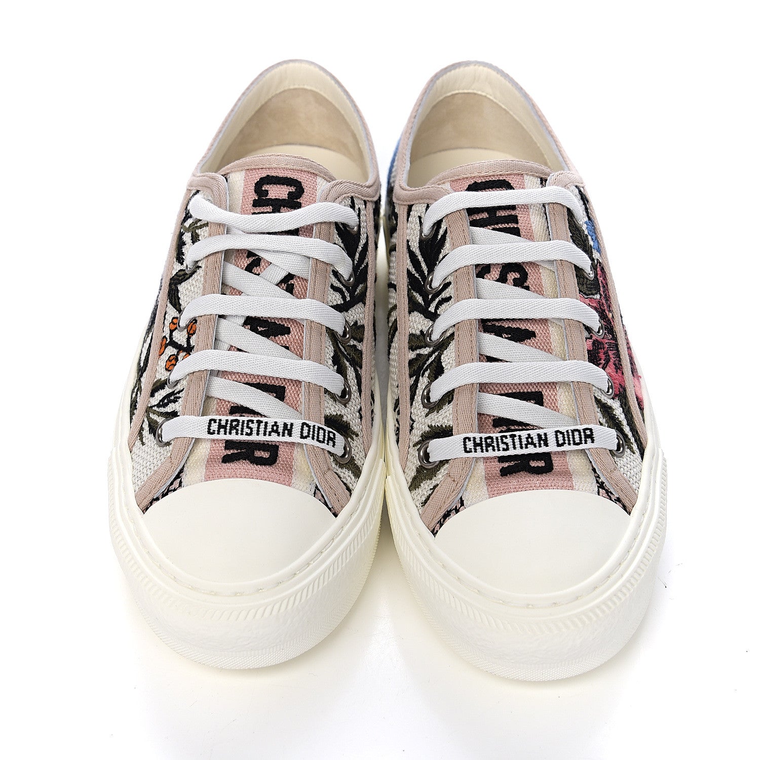 Christian Dior Canvas Rosa Mutabilis Embroidered Womens Walk'N'Dior Low Top Sneakers 36 Multicolor 8 of 9