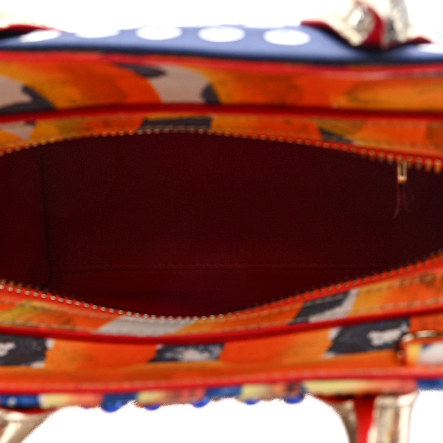 Christian Louboutin Crepe Satin Canvas Embroidered Gaagal Mini Eloise Tote Magma 5 of 10