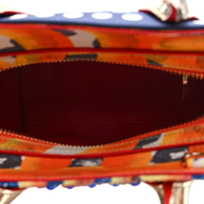 Christian Louboutin Crepe Satin Canvas Embroidered Gaagal Mini Eloise Tote Magma 5 of 10