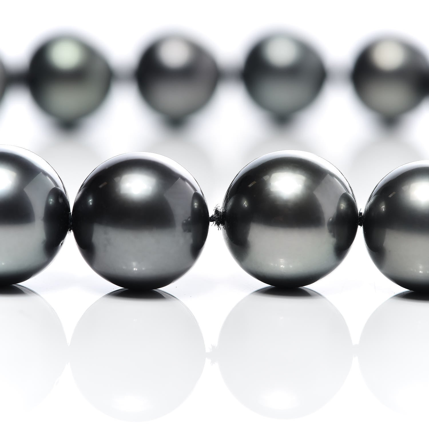 Mikimoto 18K White Gold Black South Sea Cultured Pearl 11-14mm Strand Necklace 18.75" 6 of 10