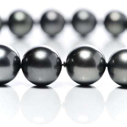Mikimoto 18K White Gold Black South Sea Cultured Pearl 11-14mm Strand Necklace 18.75" 6 of 10
