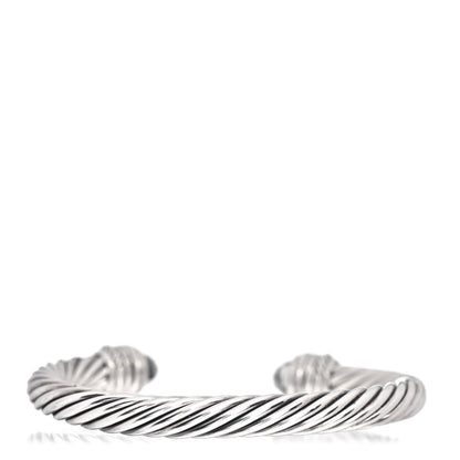 David Yurman Sterling Silver Diamond Prasiolite 7mm Cable Classics Crossover Bracelet 3 of 4