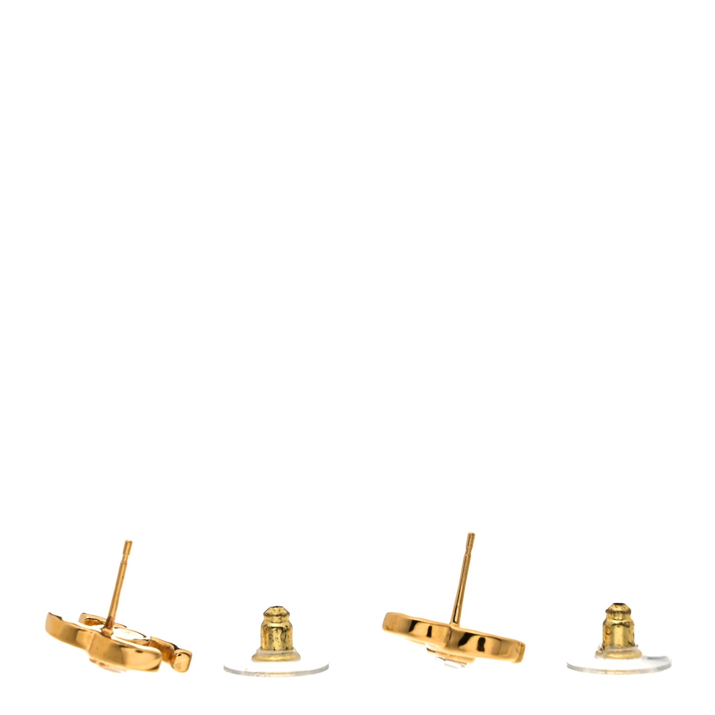 Metal Crystal CC Marquise Earrings Gold