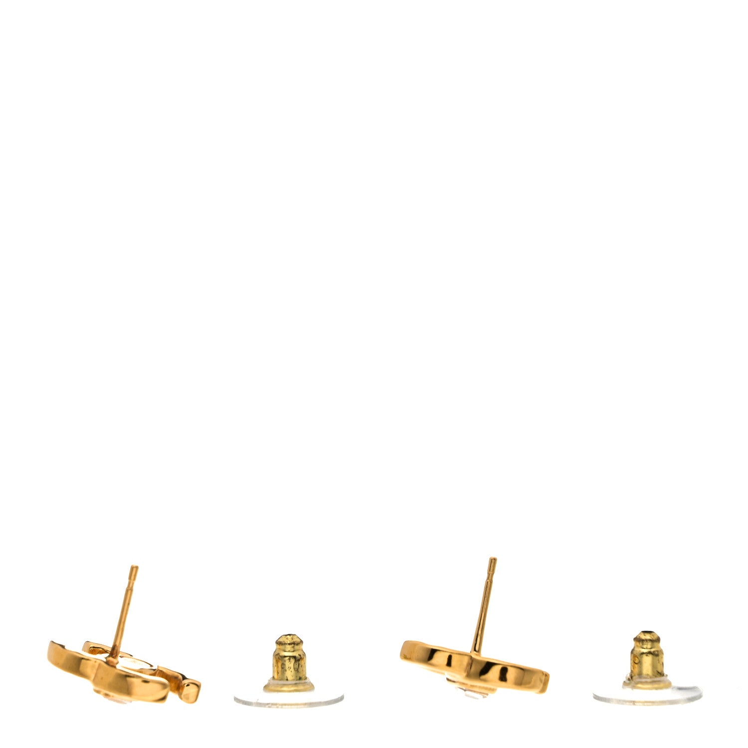 Chanel Metal Crystal CC Marquise Earrings Gold 3 of 5