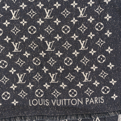 Louis Vuitton Cotton Wool Silk My Daily Denim Shawl Blue 2 of 3