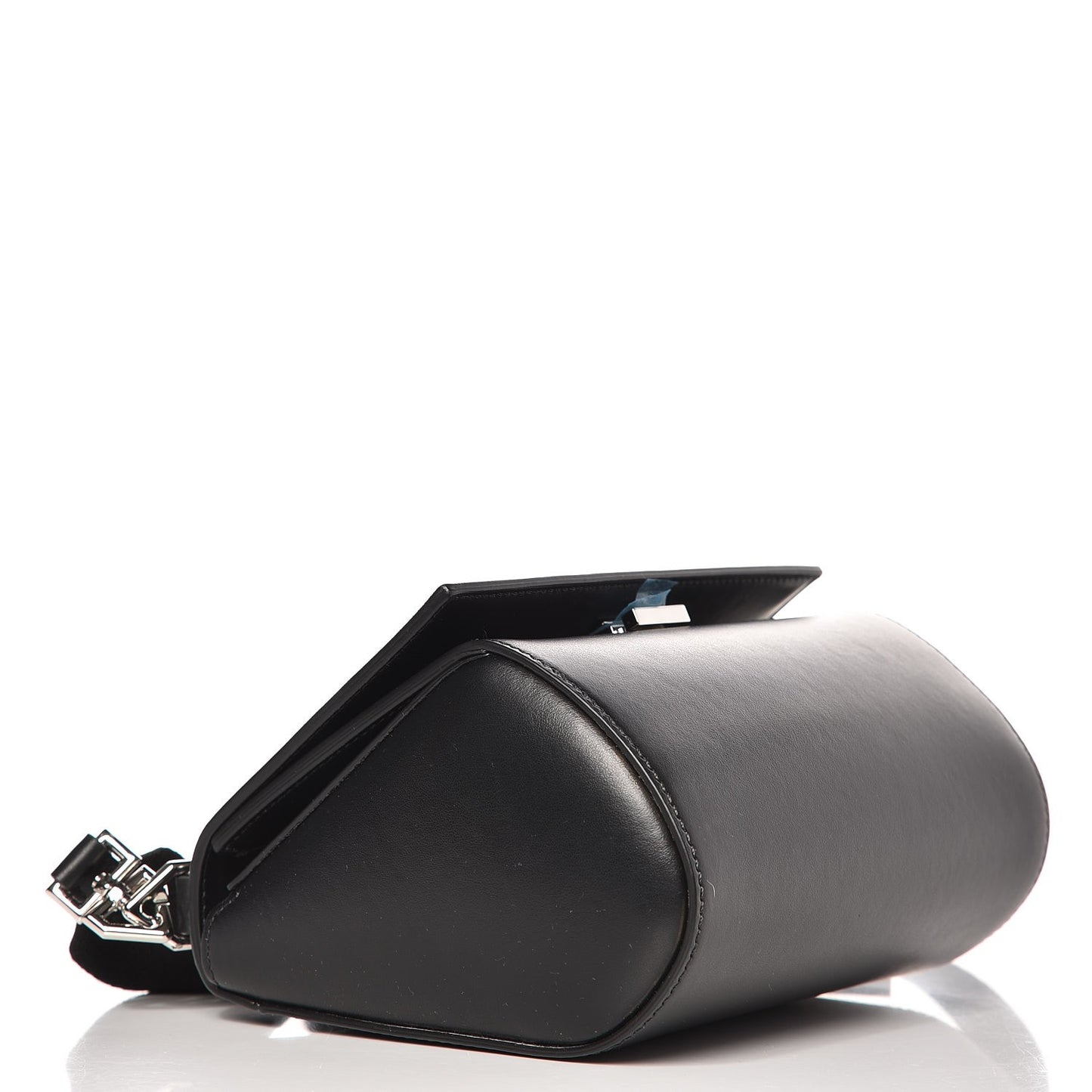 Calfskin Mini Pandora Box Logo Strap Crossbody Bag Black