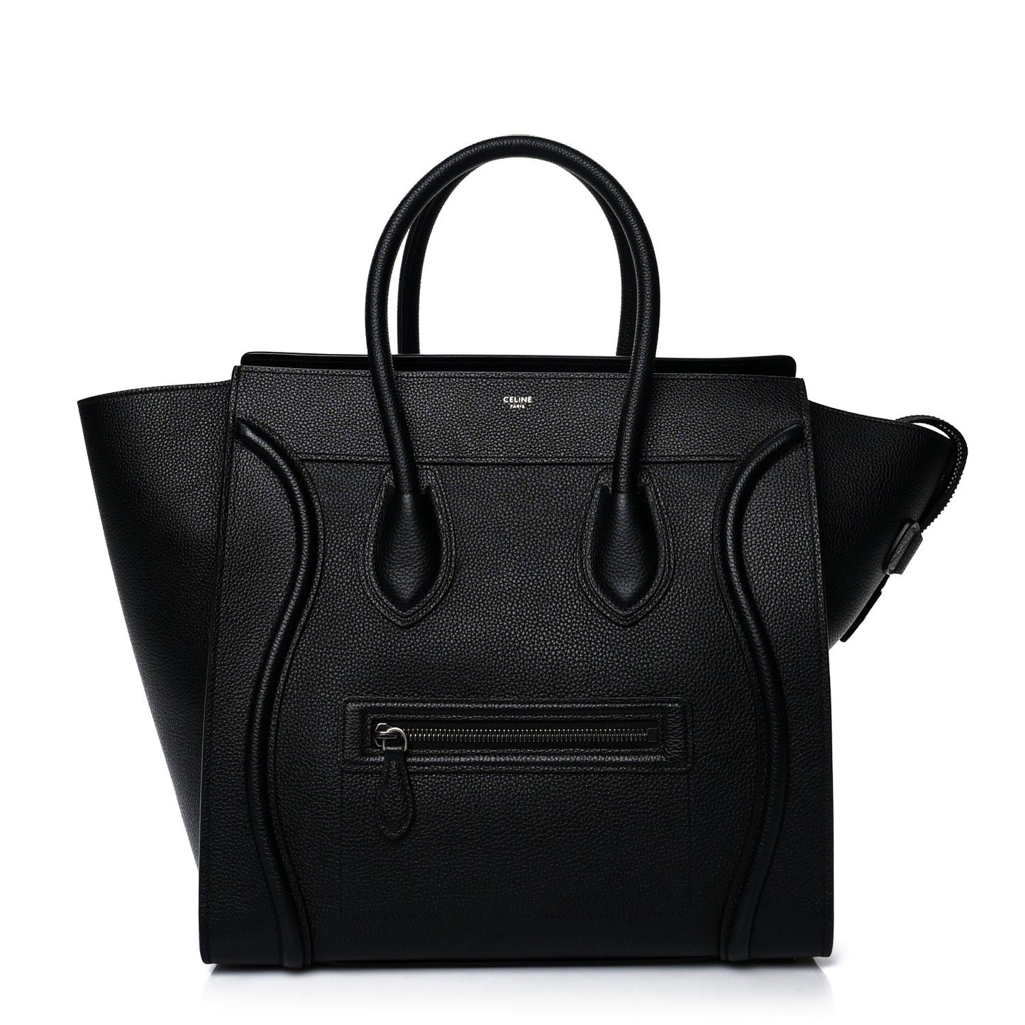 Drummed Calfskin Mini Luggage Black