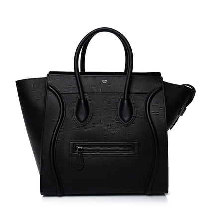 Celine Drummed Calfskin Mini Luggage Black 1 of 12