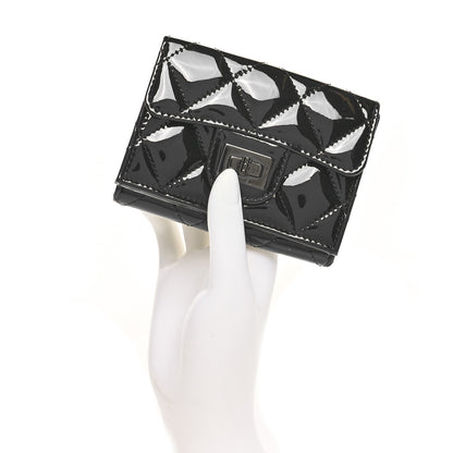 Chanel Patent Quilted Reissue Compact Wallet So Black 2 of 10