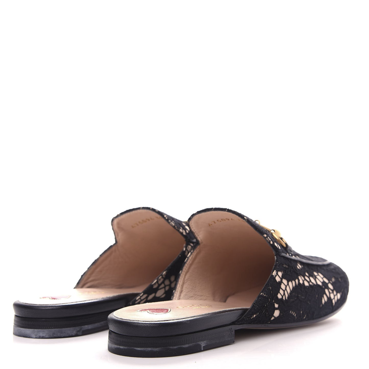 Lace Malaga Kid Womens Princetown Slippers 36 Black Skin Rose