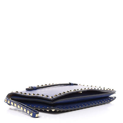 Valentino Garavani Nappa Rockstud Wristlet Clutch Navy 4 of 14