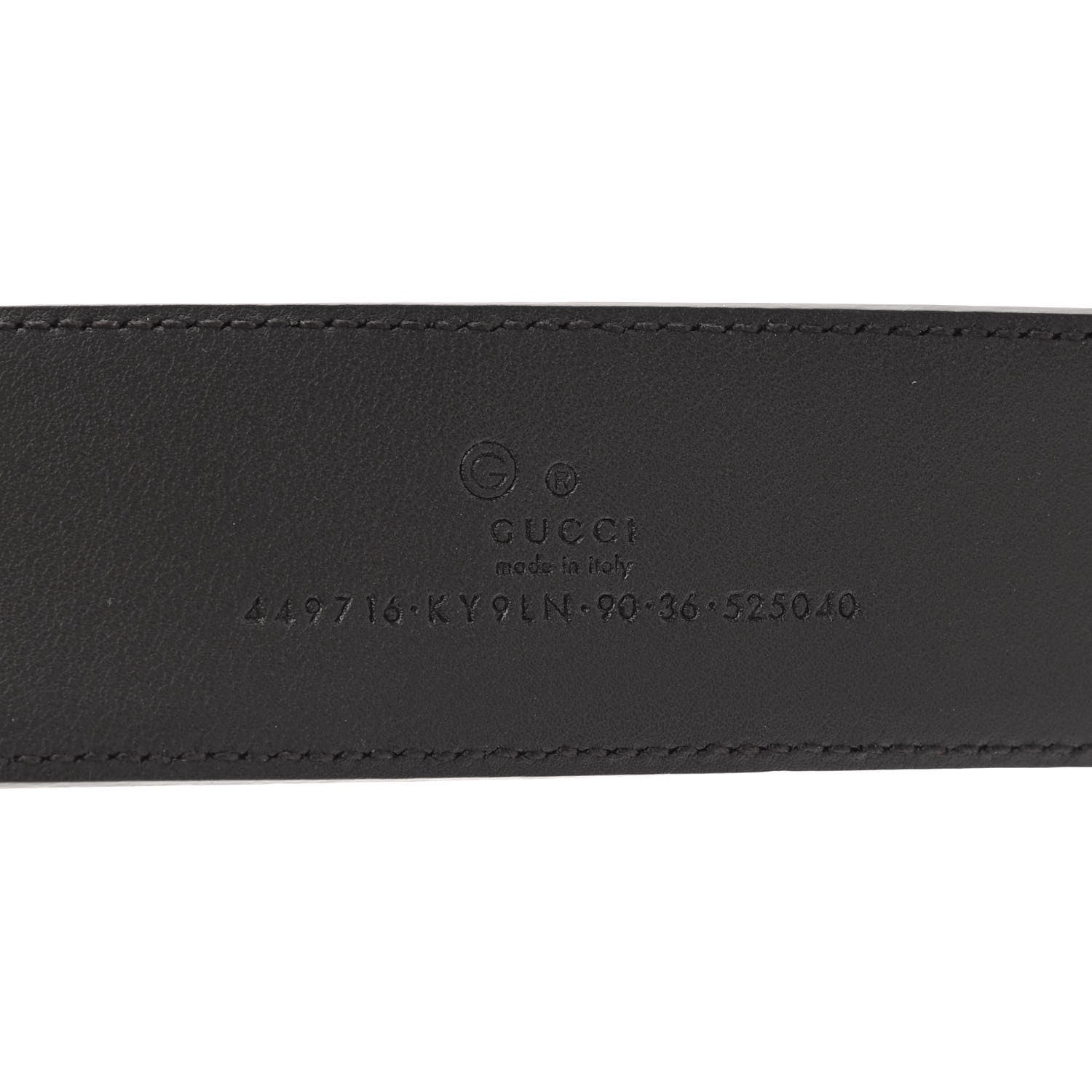 Gucci Monogram Dollar Calfskin 40mm Belt 90 36 Beige Ebony Testa di Moro 3 of 5