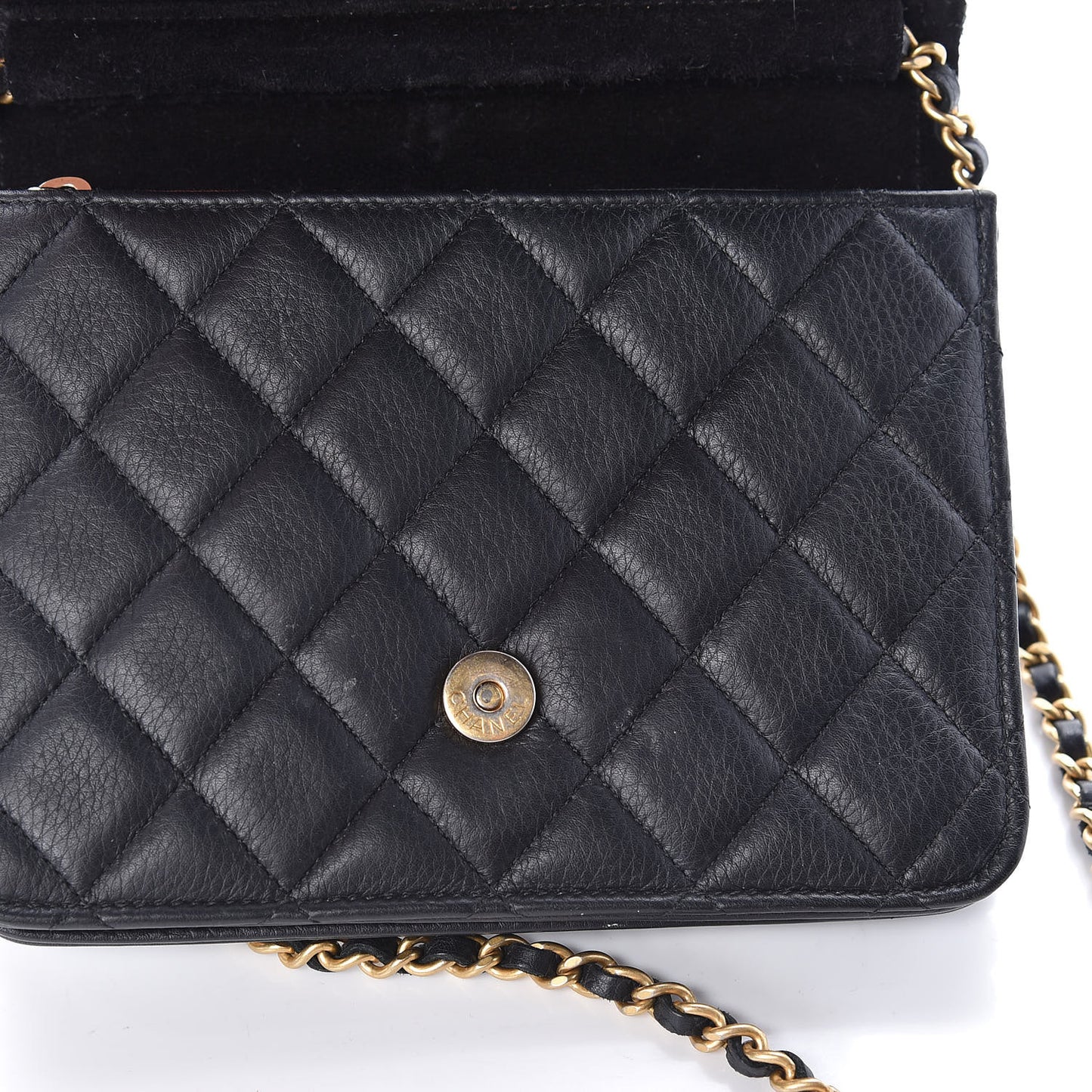 Calfskin Quilted Archi Chic Square Wallet On Chain WOC Black