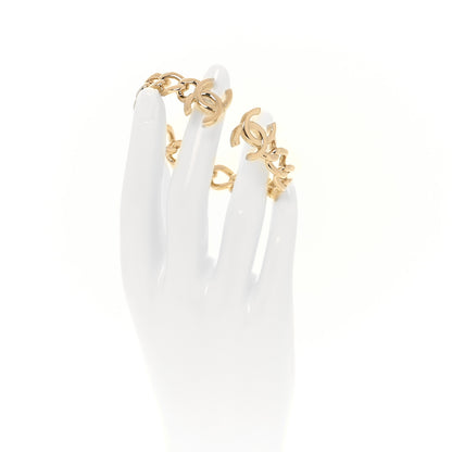Chanel Metal CC Chain Link Cuff Bracelet Gold 2 of 4