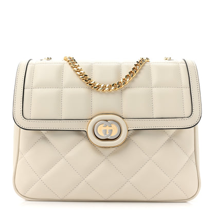 Gucci Calfskin Quilted Small Deco Shoulder Bag Mystic White 1 of 13