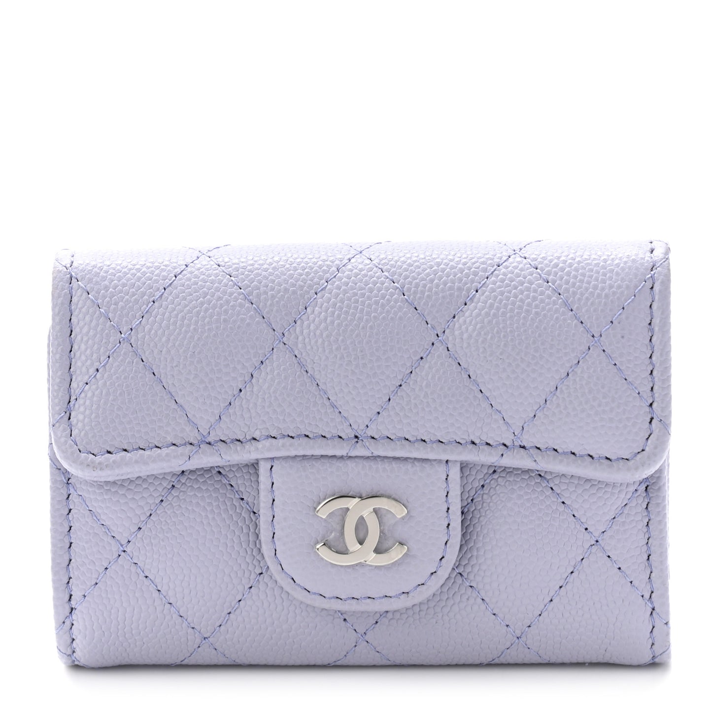 Caviar Quilted Classic 4 Key Holder Wallet Light Purple