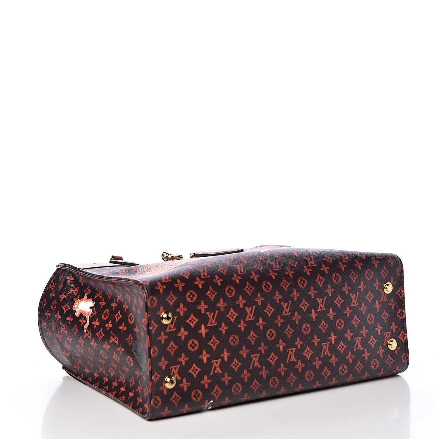 Calfskin Catogram City Steamer Cabas XXL Orange Marron