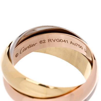 Cartier 18K Pink Yellow White Gold Large Trinity Ring 62 10 4 of 5
