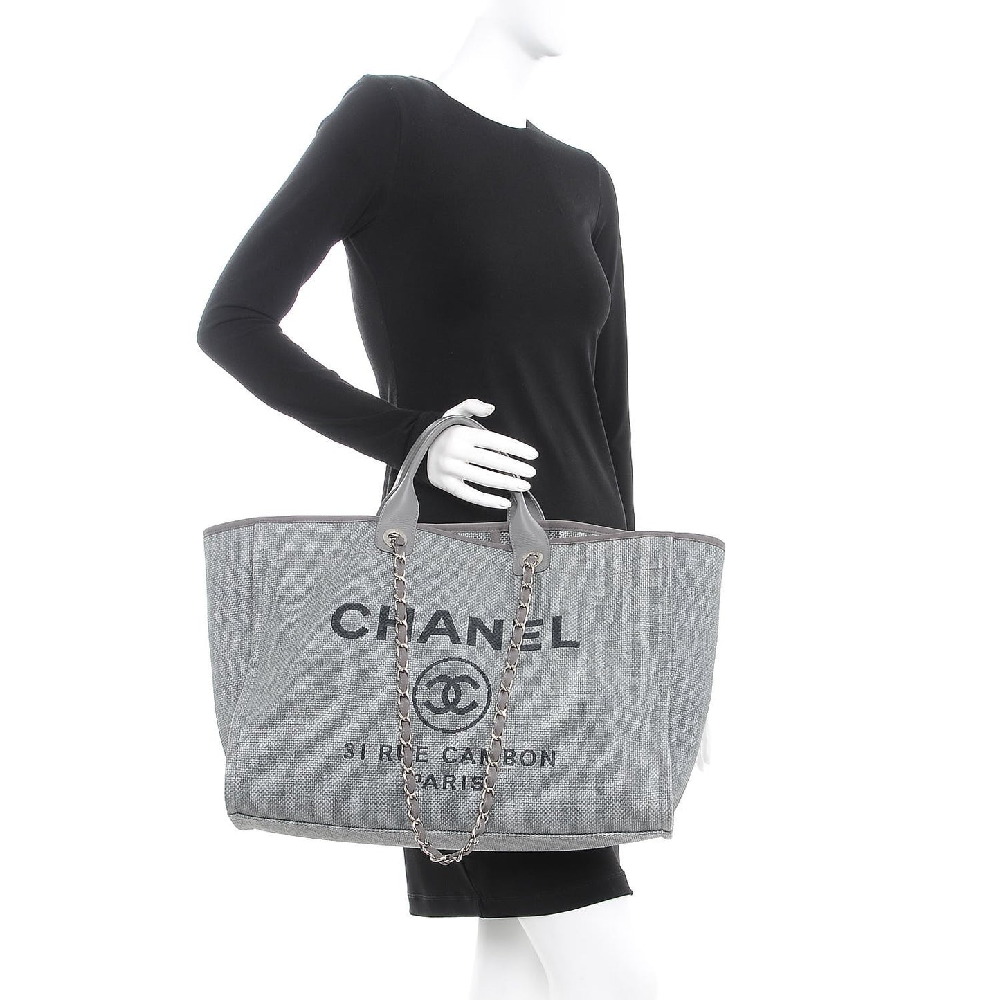 Canvas Large Deauville Tote Grey
