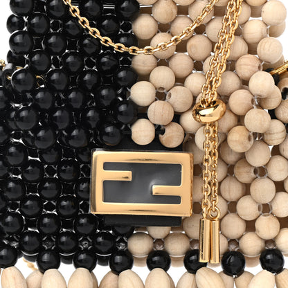 Fendi Acrylic Wood Beaded Pico Baguette Charm Natural 8 of 11
