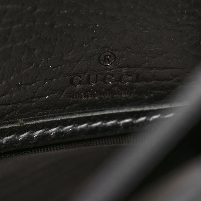 Gucci Metallic Calfskin GG Supreme Monogram Petite GG Marmont Wallet Chain Bag Silver Beige Ebony 6 of 10