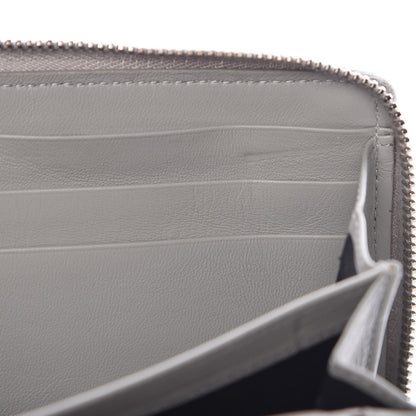 Balenciaga Matte Goatskin Rubber Covered Classic Hardware Continental Zip Around Wallet Gris Glace 9 of 9