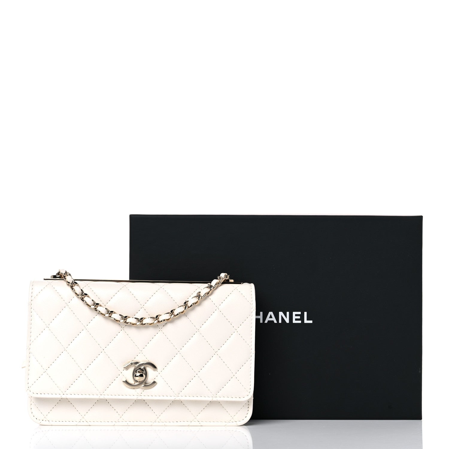 Chanel Lambskin Quilted Trendy CC Wallet On Chain WOC White 12 of 12