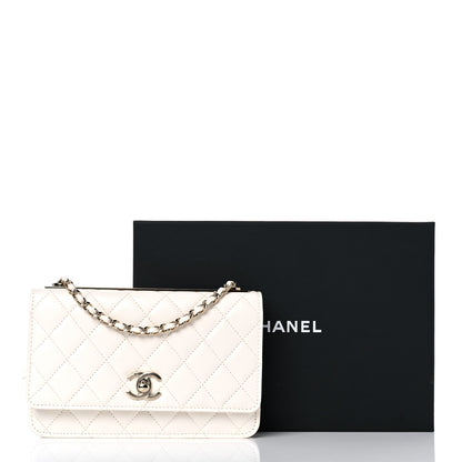 Chanel Lambskin Quilted Trendy CC Wallet On Chain WOC White 12 of 12