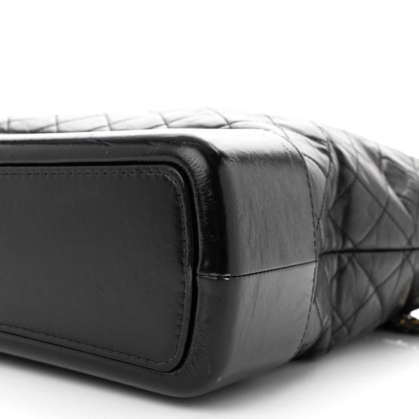 Aged Calfskin Quilted Maxi Gabrielle Hobo Black