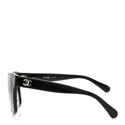 Chanel Acetate Polarized Square CC Sunglasses 5380 Black 3 of 8