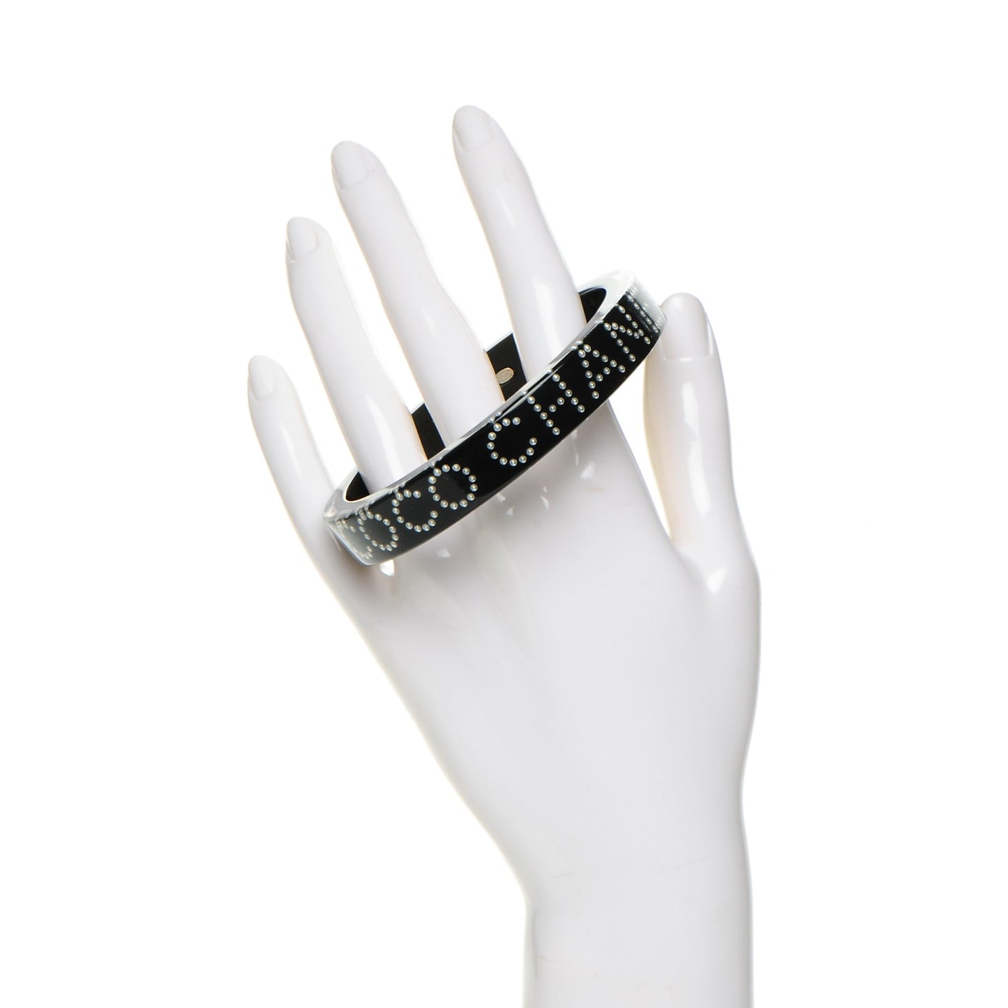 Resin Pearl Coco Bangle Black