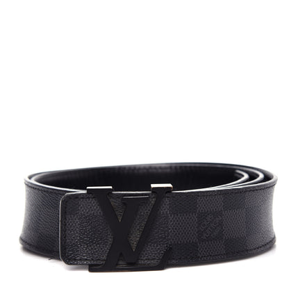 Louis Vuitton Damier Graphite 40mm LV Initiales Belt 95 38 1 of 7