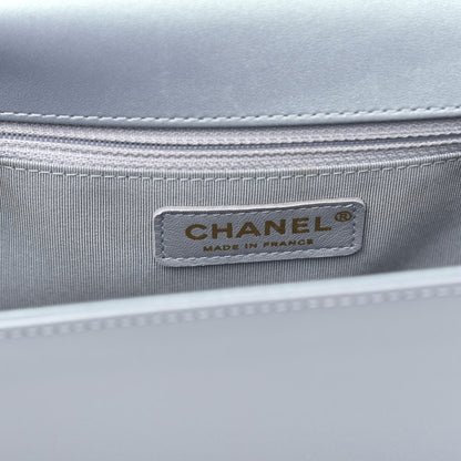 Chanel Iridescent Glazed Calfskin Quilted New Medium Boy Flap Light Blue 6 of 12