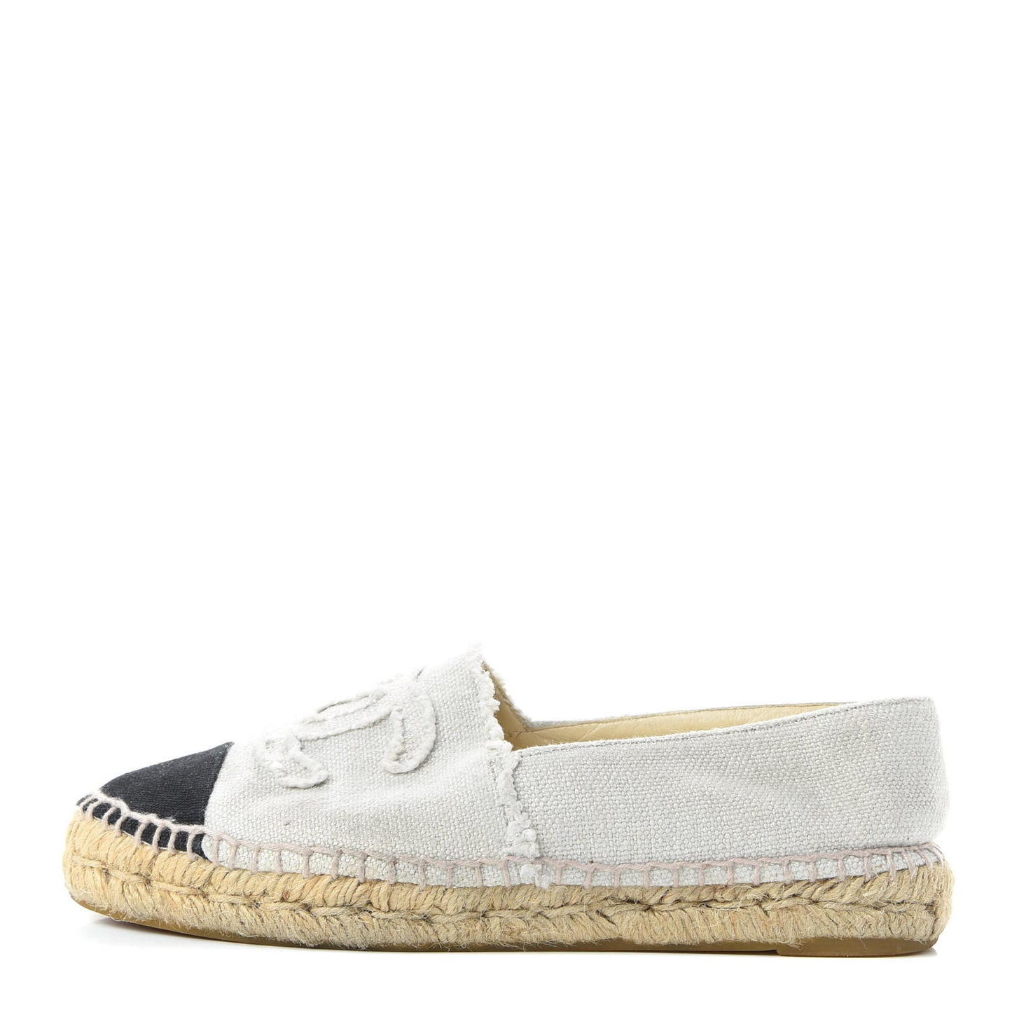 Linen CC Espadrilles 39 Beige Black