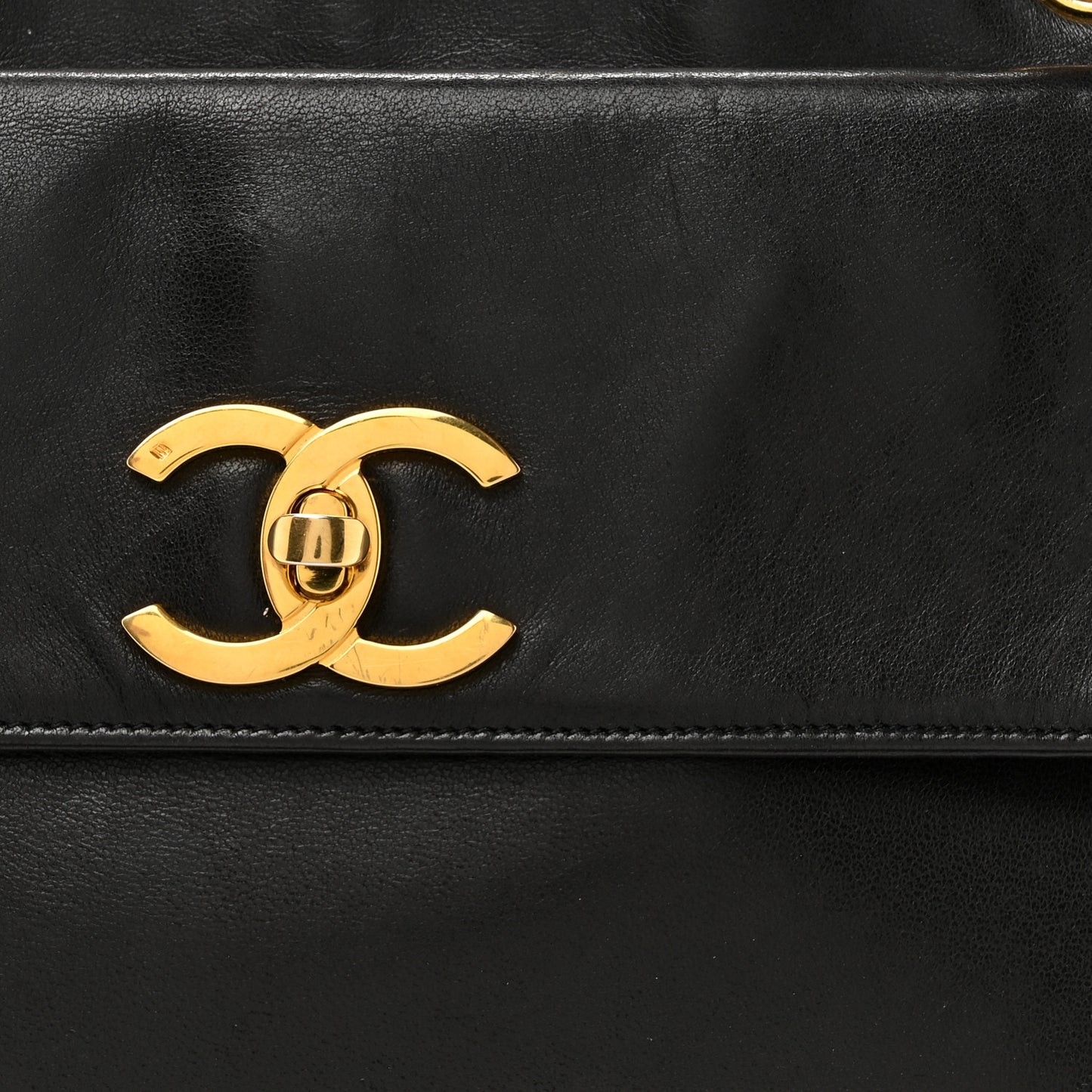 Lambskin Flap Shoulder Bag Black