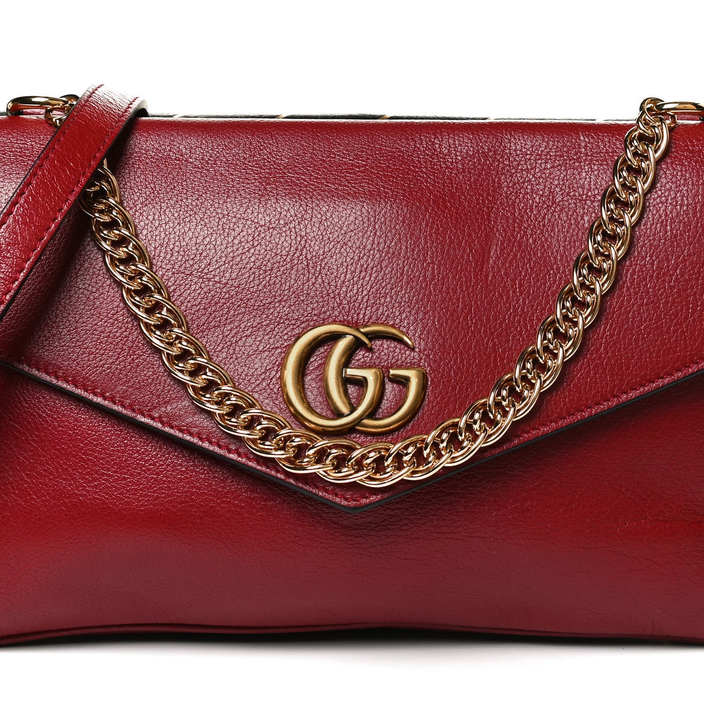 Calfskin Diagonal GG Medium Thiara Double Envelope Shoulder Bag Black Red