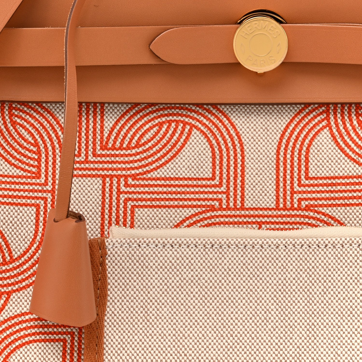 Hermes H Plume Canvas Vache Hunter Circuit 24 Herbag Zip Retourne 31 Orange Mecano Ecru Beige Naturel 10 of 13