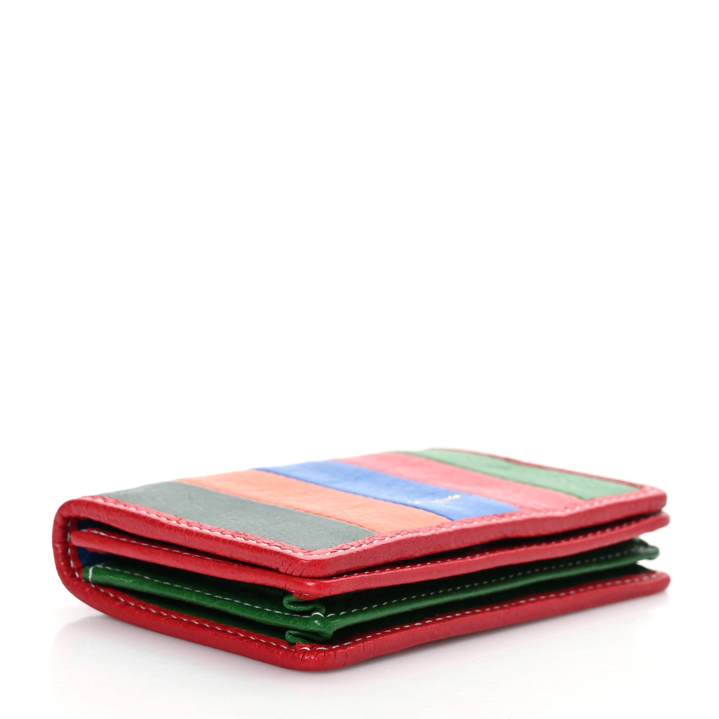Agneau Arena Multicolore Bazar Bi-Fold Card Case Vert Emeraude Black